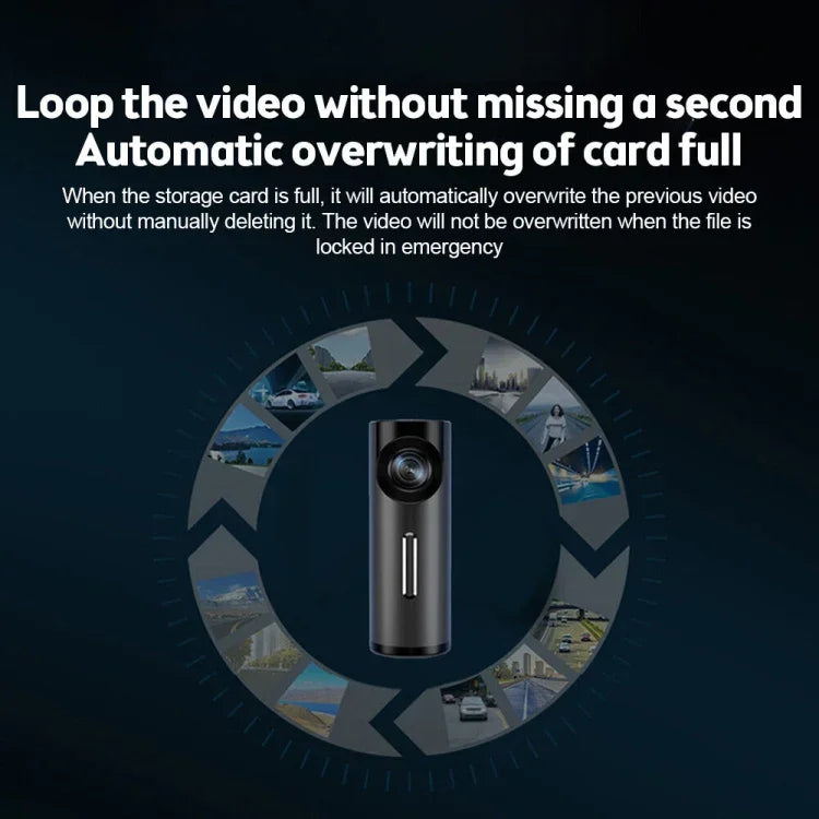 Gravador de Condução WiFi para Carro 1080P HD, Suporta Ligação a Aplicação Móvel e Gravação em Loop Automática, Gravador de Condução WiFi para Carro