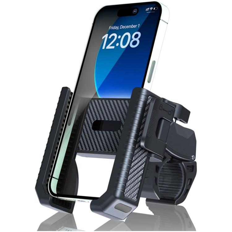 Suporte Antiderrapante para Telemóvel para Scooter com Textura de Fibra de Carbono