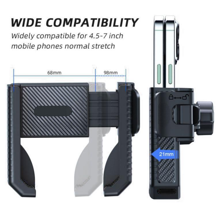 Suporte Antiderrapante para Telemóvel para Scooter com Textura de Fibra de Carbono