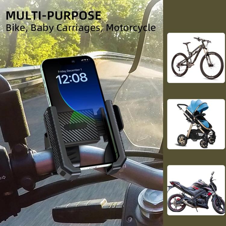 Suporte Antiderrapante para Telemóvel para Scooter com Textura de Fibra de Carbono