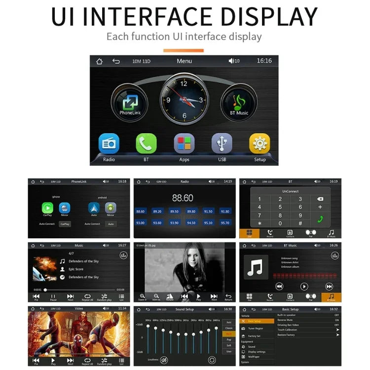 Leitor MP5 Bluetooth CarPlay Sem Fios para Carro de 7 polegadas B5300, Suporta Interconexão com Telemóvel com Comando à Distância, B5300 com Comando à Distância