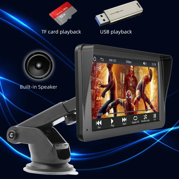 Leitor MP5 Bluetooth CarPlay Sem Fios para Carro de 7 polegadas B5300, Suporta Interconexão com Telemóvel com Comando à Distância, B5300 com Comando à Distância