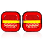 2pcs 12-24V 28LEDs Square Trailer Taillight, 12-24V