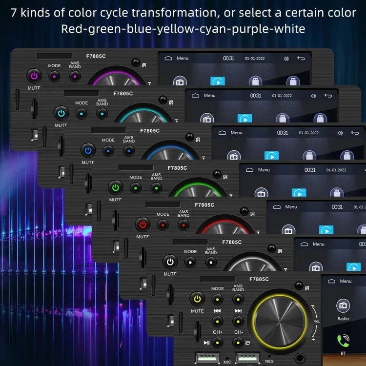 Receptor de Rádio para Carro MP5 de 4 polegadas 800x480P, Suporte FM, Bluetooth e Cartão SD com Controlo Remoto, F7805C