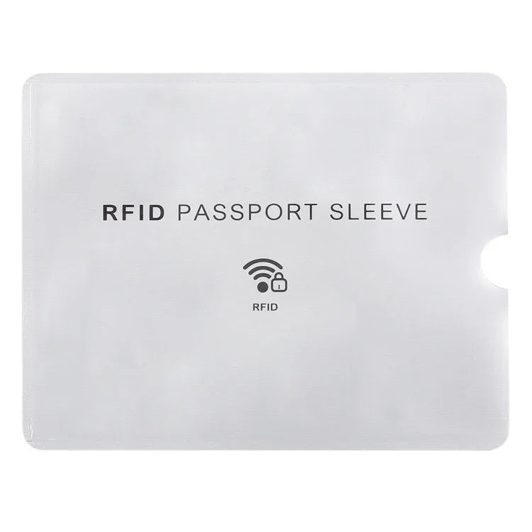 100pcs Manga Protetora Anti-Roubo de Alumínio com Bloqueio RFID para Passaporte e Passbook, Tamanho: 13.5*10.5cm, Padrão Avião 100pcs