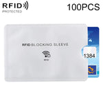 100 Unidades de Manga Protetora em Alumínio para Bloqueio RFID Anti-Roubo para Cartões, Tamanho: 9,1*6,3cm, Manga de Bloqueio RFID 100pcs