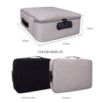 Bolsa impermeável ZJ02 em poliéster para armazenamento de documentos em várias camadas, bolsa para portátil de todos os tamanhos, com fechadura de senha