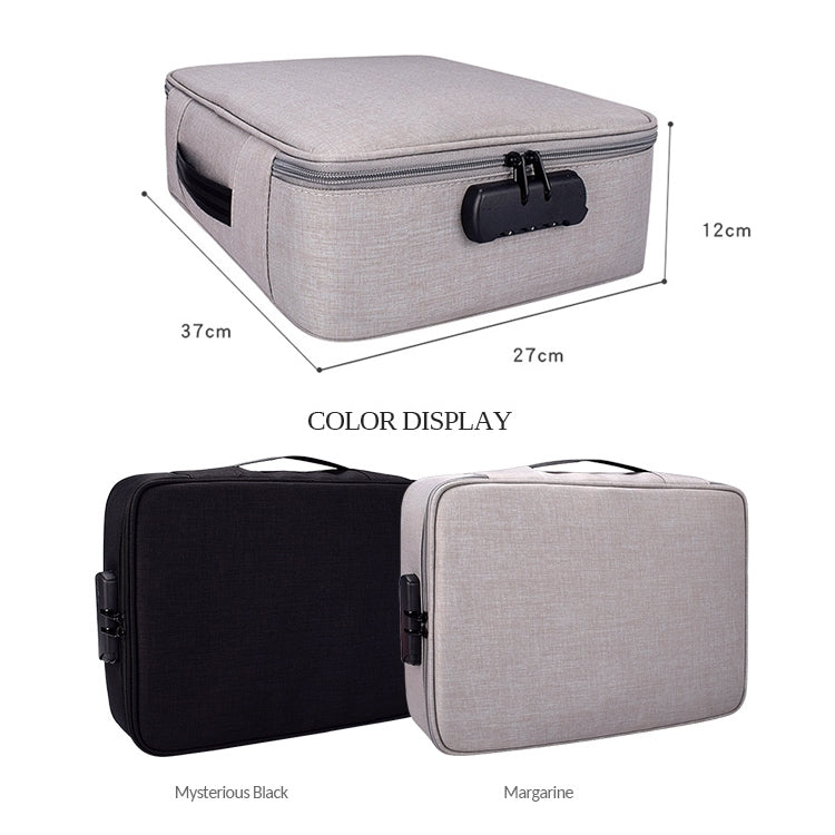 Bolsa impermeável ZJ02 em poliéster para armazenamento de documentos em várias camadas, bolsa para portátil de todos os tamanhos, com fechadura de senha