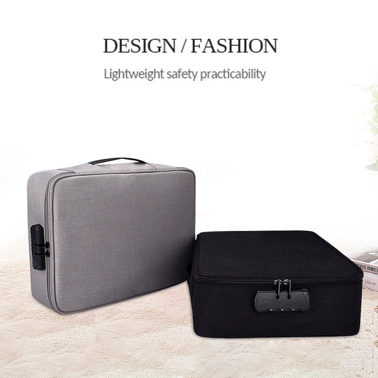 Bolsa impermeável ZJ02 em poliéster para armazenamento de documentos em várias camadas, bolsa para portátil de todos os tamanhos, com fechadura de senha