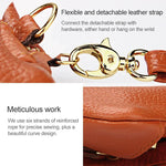 Carteira Horizontal Quadrada com Textura Litchi 2001 para Senhora, com Alça de Mão Destacável e 6 Argolas para Chaves, Cores: Laranja, Rosa, Verde, Amarelo
