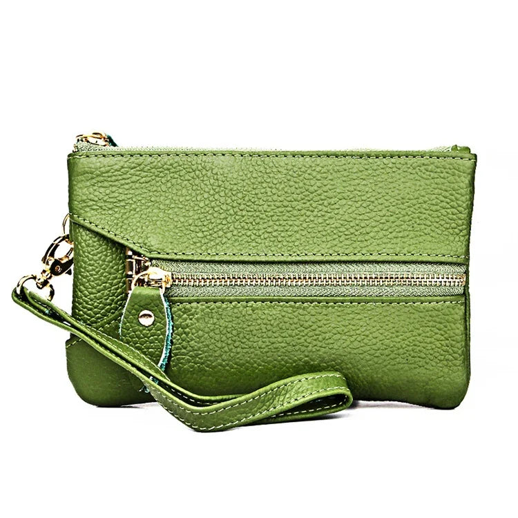 Carteira Horizontal Quadrada com Textura Litchi 2001 para Senhora, com Alça de Mão Destacável e 6 Argolas para Chaves, Cores: Laranja, Rosa, Verde, Amarelo