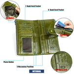 Carteira longa anti-magnética RFID em pele de vaca, com compartimentos para cartões, 3520 Vermelho, 3520 Castanho-amarelado, 3520 Preto, 3520 Café, 3520 Azul