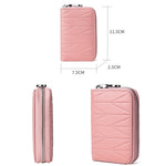 KB191 Carteira Clutch para Senhora em Pele de Vaca com Fecho, Formato de Organizador, Múltiplos Compartimentos para Cartões, Antimagnética RFID, KB191 Roxo Claro, KB191 Vinho, KB191 Castanho, KB191 Azul Água, KB191 Preto, KB191 Azul Escuro, KB191 Rosa