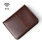 Carteira Multifuncional em Couro Oilskin TP-195 com Fecho para Moedas e RFID