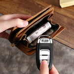 Carteira Multifuncional em Couro Oilskin TP-195 com Fecho para Moedas e RFID