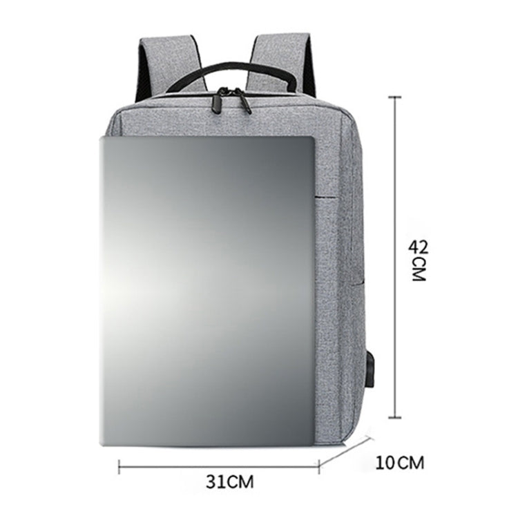 Mochila Casual de Negócios Impermeável de Grande Capacidade em Tecido Oxford com Design de Carregamento USB Externo para Portáteis de 15,6 polegadas POFOCO