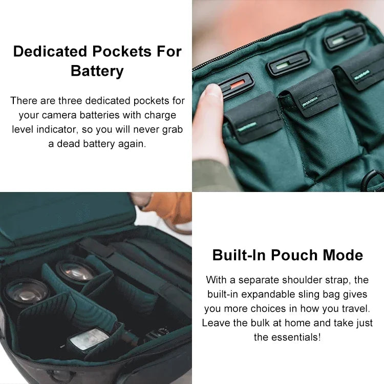 Mochila de Ombro Dupla Impermeável e Antichoque 2 em 1 PGYTECH P-CB-020 + Bolsa de Ombro Única, P-CB-020