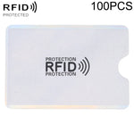 100 Unidades de Protetores de Cartão em Alumínio com Bloqueio RFID Anti-Roubo, Tamanho: 9.1*6.3cm, RFID 100pcs (Dourado), RFID 100pcs (Prateado)