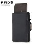 CH0727-1 Carteira Multifuncional com Zíper em Fibra de Carbono e Bloqueio RFID