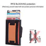 Carteira Bolsa Elástica Masculina em Liga de Alumínio com Fecho Automático Tipo Cartão Anti-Magnético RFID, Botão de Disco B, com Alça em Pele PU, X-32C Botão de Disco B Cinzento, X-32C Botão de Disco B Azul, X-32C Botão de Disco B Preto