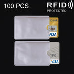100 Unidades de Capas Protetoras para Cartões em Alumínio com Bloqueio RFID, Escudo de Segurança, Manga para Identidade, Bolsa para Cartões, Tamanho: 9.1*6.3cm, CCB1077A, CCB1077B, CCB1077C