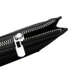 Cowhide Leather Solid Color Zipper Card Holder Wallet RFID Blocking Card Bag Protect Case Coin Purse, Size: 11*8*1.5cm