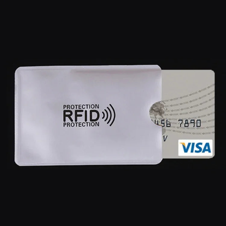 10 unidades de capa para cartão de crédito, identificação e banco em alumínio com bloqueio RFID, tamanho: 9,1*6,3cm, RFID 10 unidades