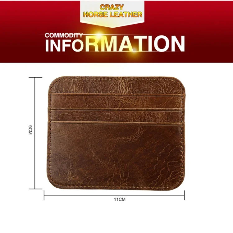 KB108 Pacote de Cartões de Crédito de Ônibus com Textura Crazy Horse Fashion Antimagnética com Bloqueio RFID, Escova Anti-Roubo, KB108