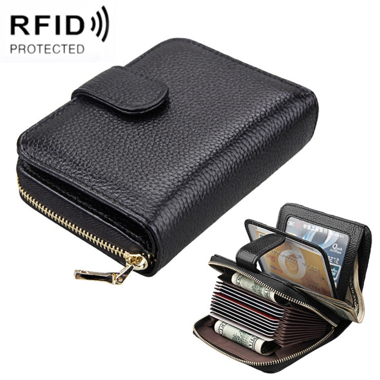 KB132 Carteira Multifuncional Feminina em Pele de Vaca de Grão Integral com RFID / Bolsa para Cartões / Porta-Licença de Condução