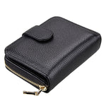 KB132 Carteira Multifuncional Feminina em Pele de Vaca de Grão Integral com RFID / Bolsa para Cartões / Porta-Licença de Condução