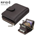 KB132 Carteira Multifuncional Feminina em Pele de Vaca de Grão Integral com RFID / Bolsa para Cartões / Porta-Licença de Condução