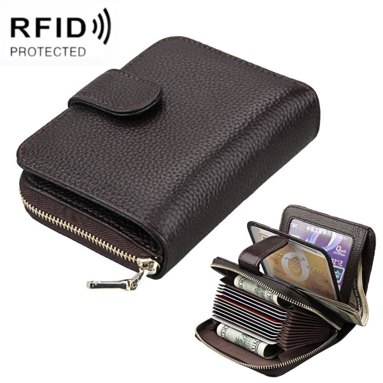 KB132 Carteira Multifuncional Feminina em Pele de Vaca de Grão Integral com RFID / Bolsa para Cartões / Porta-Licença de Condução