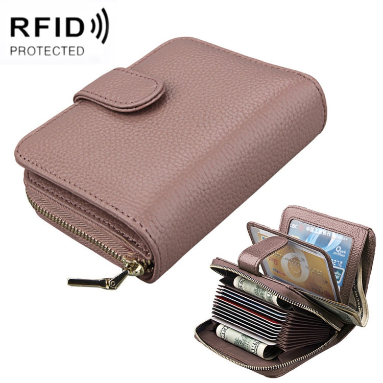 KB132 Carteira Multifuncional Feminina em Pele de Vaca de Grão Integral com RFID / Bolsa para Cartões / Porta-Licença de Condução