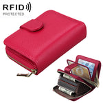 KB132 Carteira Multifuncional Feminina em Pele de Vaca de Grão Integral com RFID / Bolsa para Cartões / Porta-Licença de Condução