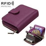 KB132 Carteira Multifuncional Feminina em Pele de Vaca de Grão Integral com RFID / Bolsa para Cartões / Porta-Licença de Condução
