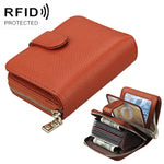 KB132 Carteira Multifuncional Feminina em Pele de Vaca de Grão Integral com RFID / Bolsa para Cartões / Porta-Licença de Condução