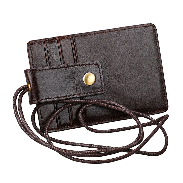 KB153 Porta-cartões em Pele Antimagnético RFID com Porta-badge e Cordão