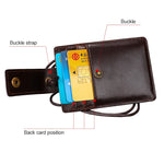 KB153 Porta-cartões em Pele Antimagnético RFID com Porta-badge e Cordão