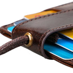 KB153 Porta-cartões em Pele Antimagnético RFID com Porta-badge e Cordão