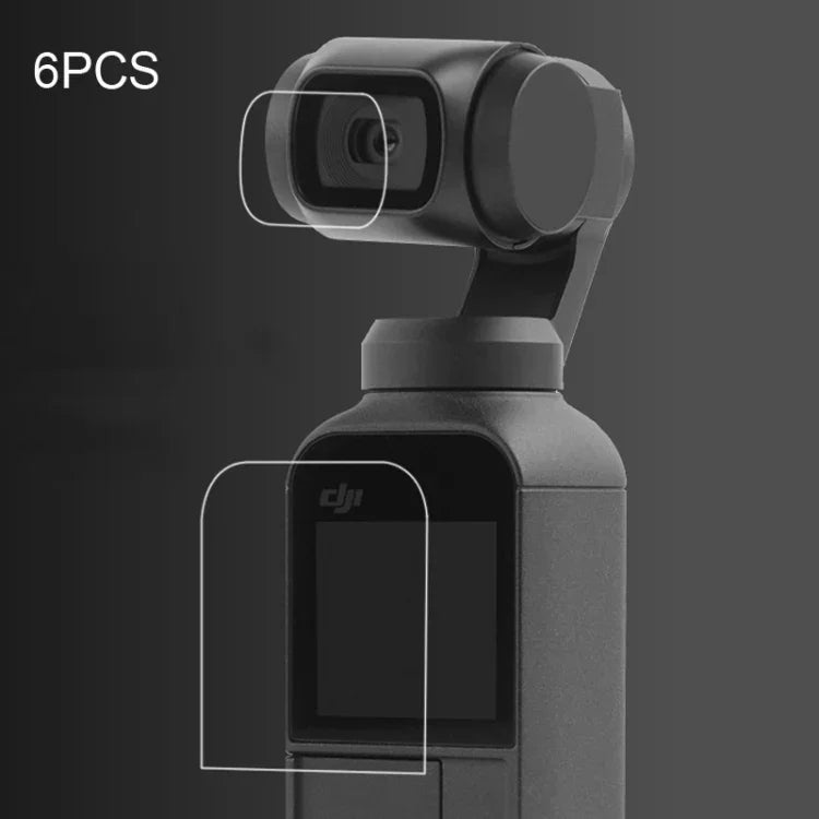 6 PCS Protetor de Lente HD + Filme de Ecrã para Gimbal DJI OSMO Pocket, Protetor de Lente HD