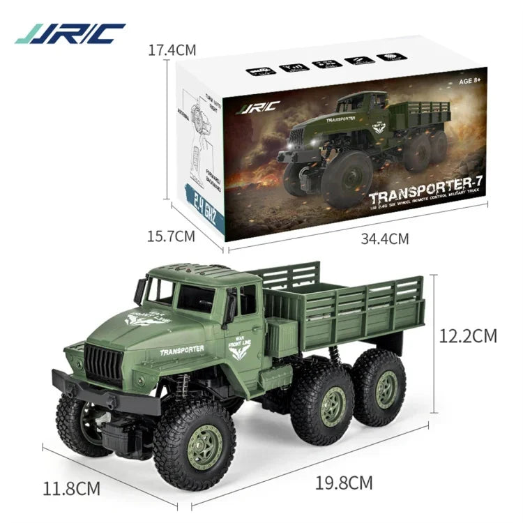 JJR/C 1:18 2.4Ghz 4 Canais Controlo Remoto Caminhão Blindado Dongfeng 7 de Seis Rodas, Dongfeng 7 (Verde), Dongfeng 7 (Amarelo)