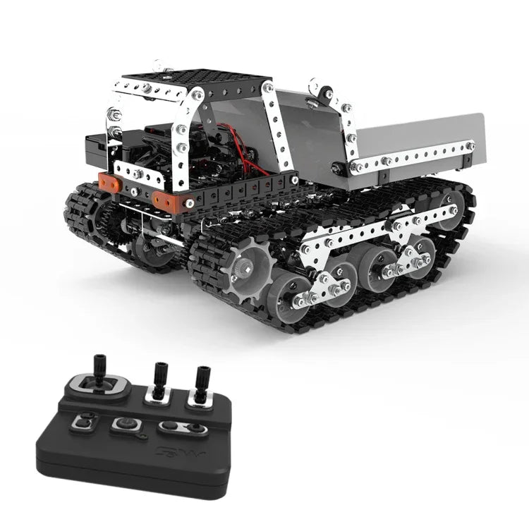 MoFun SW(RC)-007 Controlo Remoto Sem Fios 2.4G 10 canais Caminhão Basculante Brinquedo DIY para Crianças em Aço Inoxidável Montado, SW(RC)-007