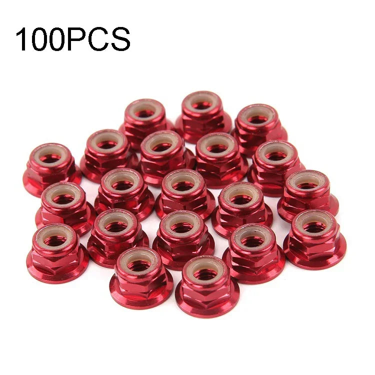100 PCS Porca de Parafuso de Motor de Alumínio 6061 iFlight M5 CW Inserção de Nylon Auto Bloqueante para Motor de Drone RC FPV Racing, M5 CW 6061(Preto), M5 CW 6061(Vermelho)