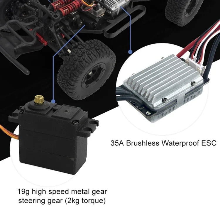 FY-08 Versão Brushless Comando Remoto 2.4G Veículo Todo-o-Terreno Caminhão Curto 1:12 Quatro Rodas Motrizes Carro de Comando Remoto de Alta Velocidade, Plugue EU
