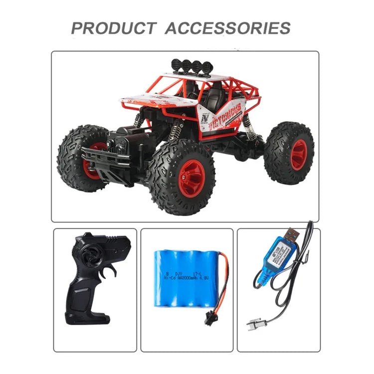 Carro de Brinquedo para Crianças com Controlo Remoto Sem Fios 2.4GHz 1:16, Deriva, Todo-o-terreno, Tração às Quatro Rodas, 6255 2.4GHz 1:16(Azul), 6255 2.4GHz 1:16(Vermelho)