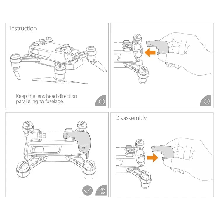 PGYTECH Parasol Protetor para Lente de Câmara Gimbal DJI Spark