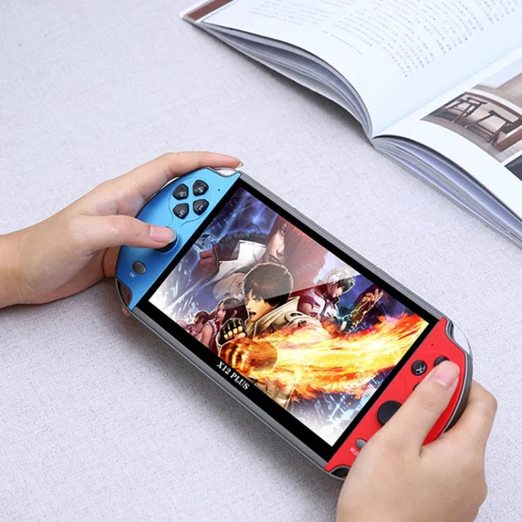 Consola de Jogos Portátil Retro Clássica Powkiddy X12 Plus com Ecrã HD de 7 polegadas e Memória de 16GB, Suporta MP4 / E-book, X12 Plus