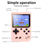 Consola de Jogos Portátil Mini Retro Clássica Macaron MK800 de 3.0 polegadas para Crianças com 800 Jogos Integrados, Suporta Saída AV, MK800 / Cinzento, MK800 / Azul, MK800 / Amarelo, MK800 / Rosa, MK800 / Verde