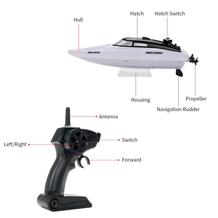 Barco RC Shark YDJ-818 2.4G, Barcos de Controlo Remoto, YDJ-818