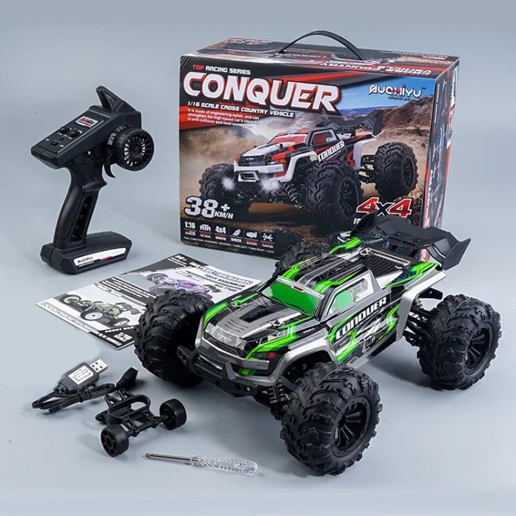 Carro de Brinquedo RC Elétrico 4WD 1:16 SCY-16102 2.4G Monster Pickup, SCY-16102 / Verde